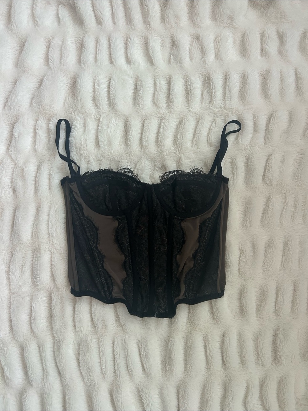Urban Outfitters Black Lace Bustier Crop Top
